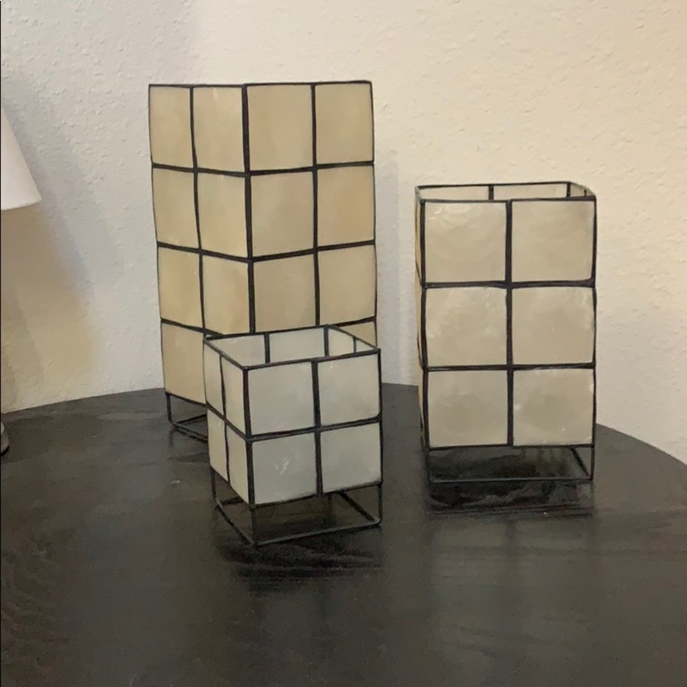 Three piece candle holder set